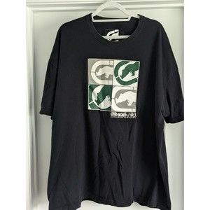 MENS ECKO GRAPHIC T SHIRT 3XL BLACK/GREEN/WHITE SHORT SLEEVE